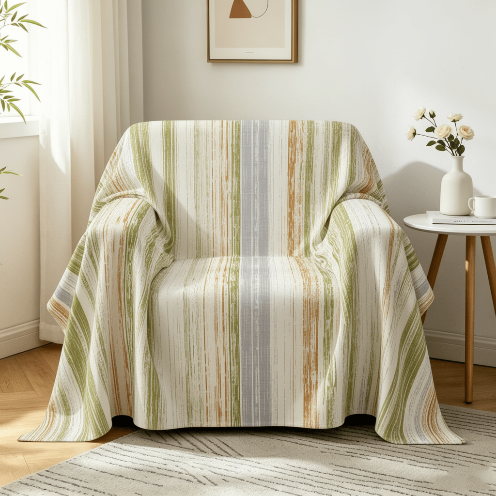 Housse de canapé en polyester imprimée à maille torsadée, vue de dos