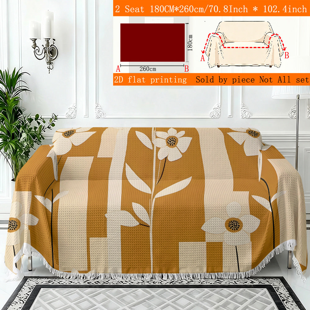 Housse de canapé épaisse en polyester imprimée à motif fleuri, vue d'ensemble