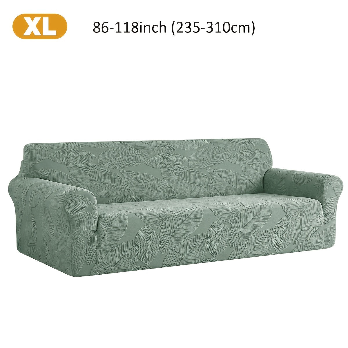 Housse de canapé extensible en polaire jacquard à motif feuillage, mise en situation