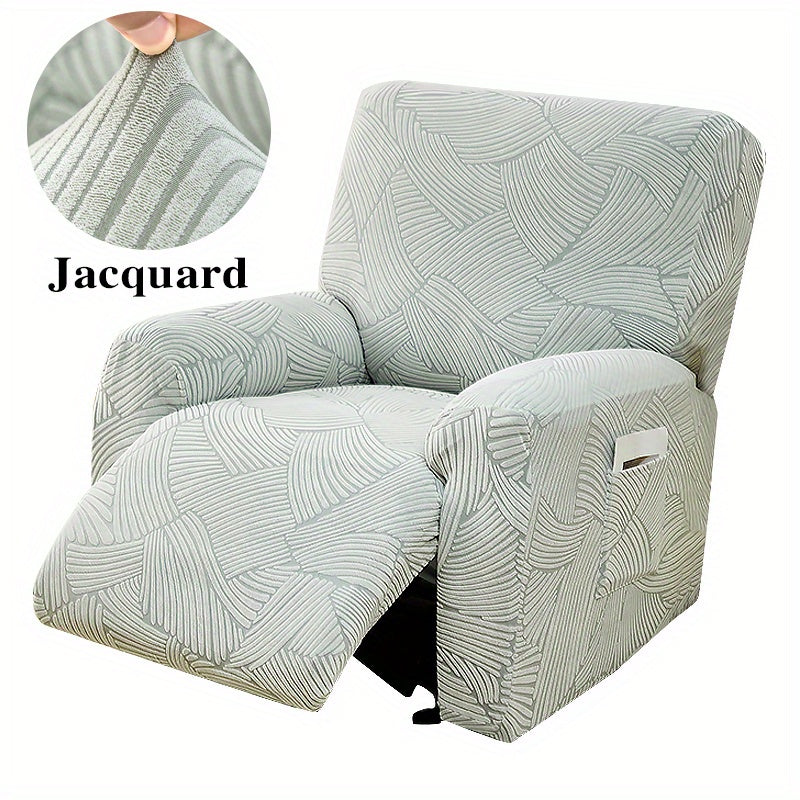 Housse de canapé extensible en jacquard avec poche de rangement, gros plan sur le tissu