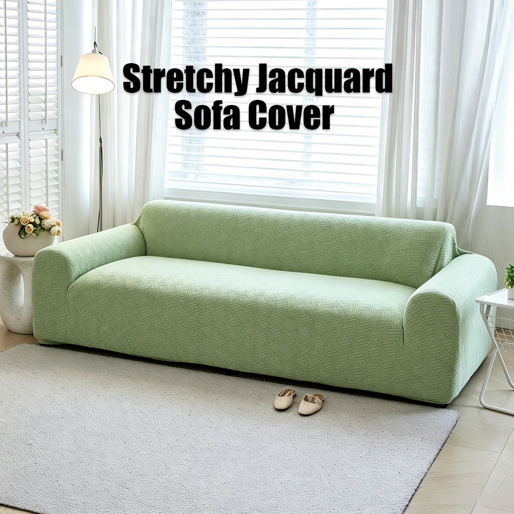 Housse de canapé extensible en polaire jacquard à rayures, autre coloris