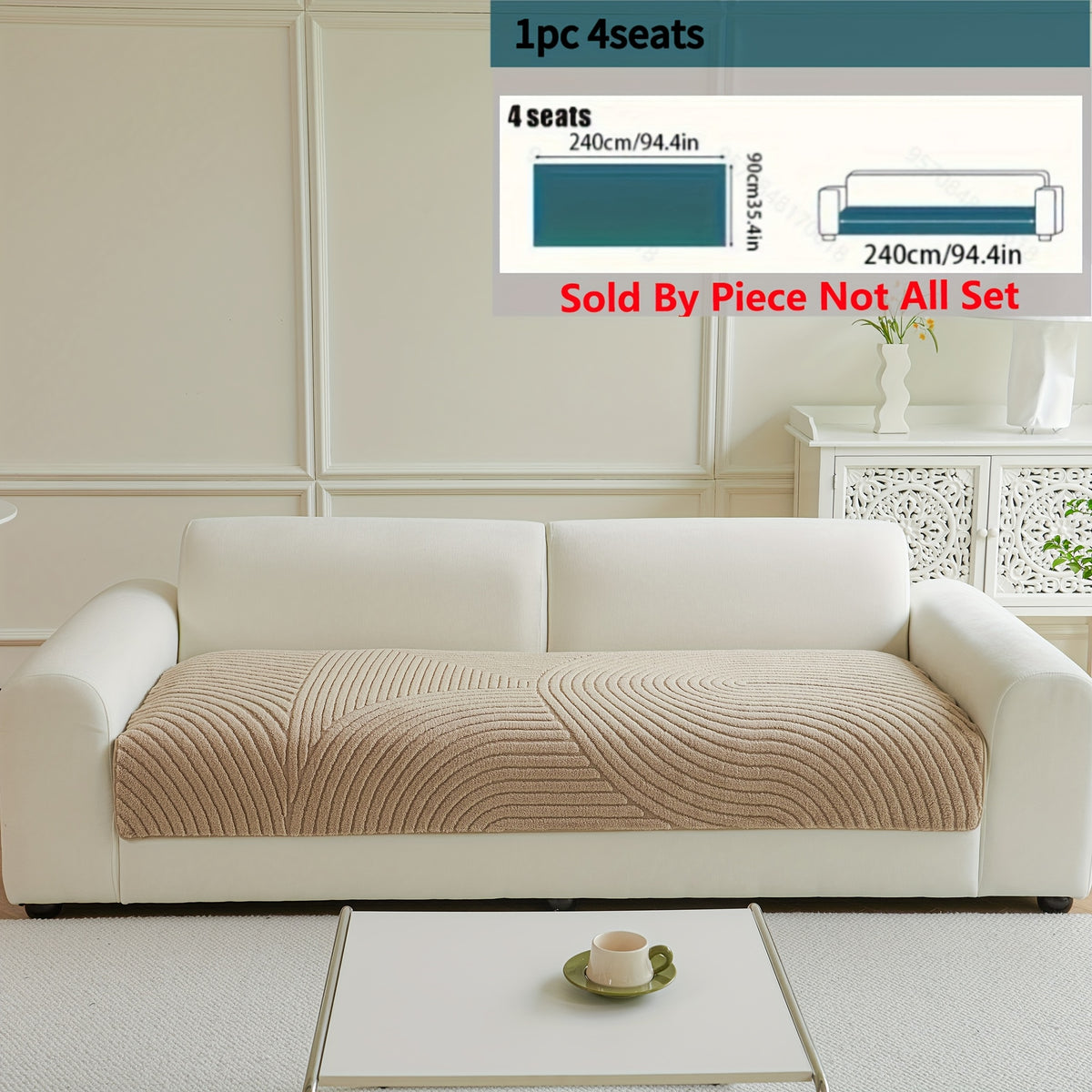 Housse de canapé en velours jacquard antidérapante d'esprit bohème, autre coloris