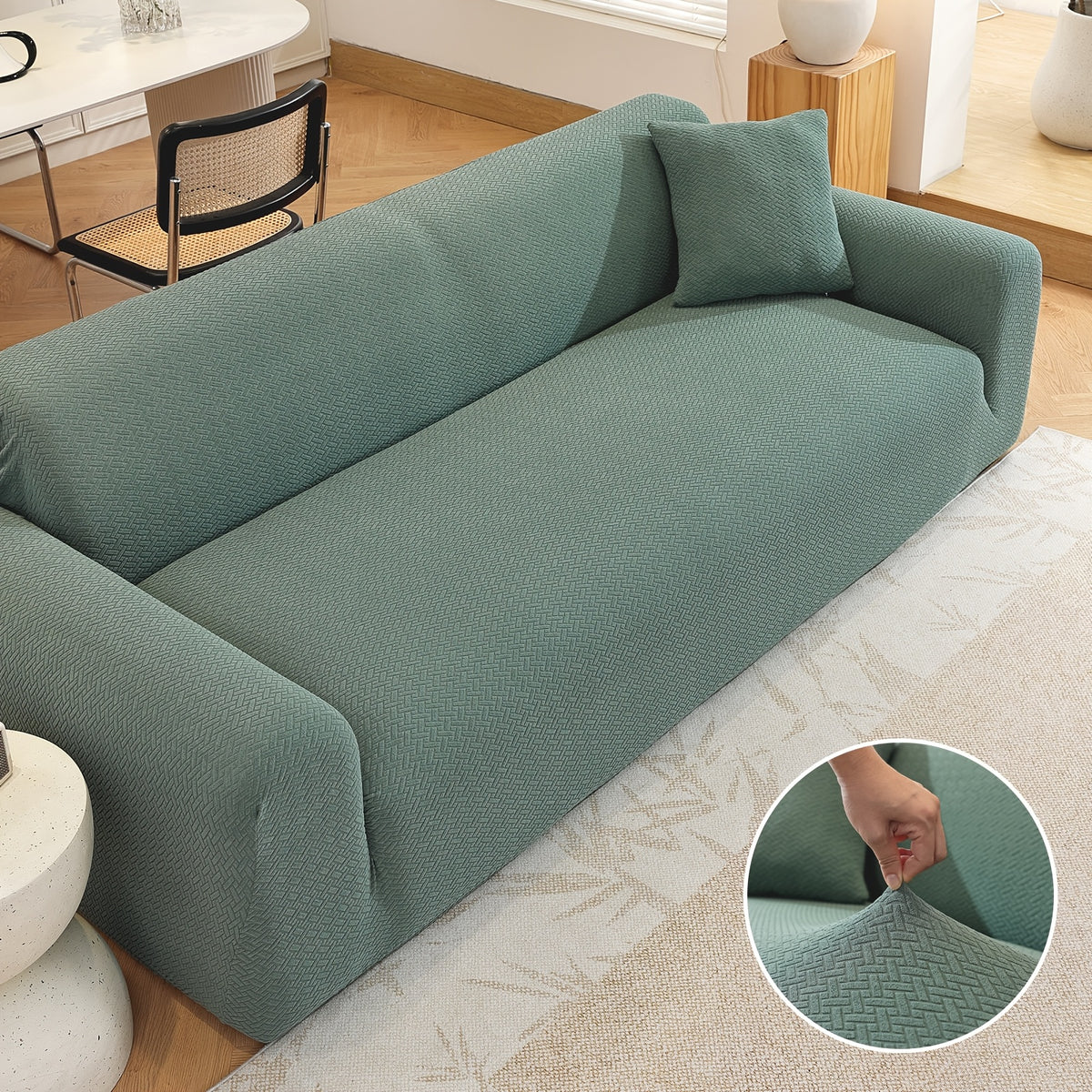 Housse de canapé épaisse extensible en polaire jacquard