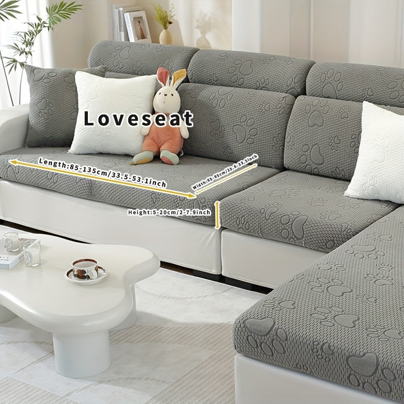 Housse de canapé épaisse extensible en polaire antidérapante, compatible fauteuil, canapé deux places, canapé trois places