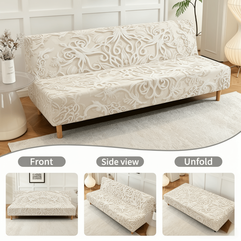 Housse de canapé extensible en fibre de lait imprimée à motif ethnique, housse posée
