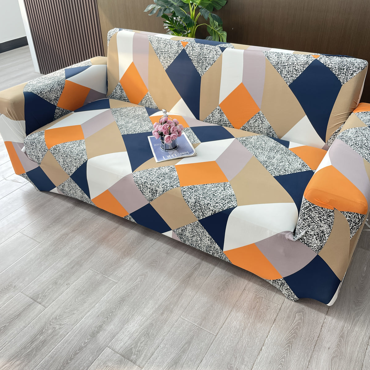 Housse de canapé légère extensible en polyester, vue d'ensemble