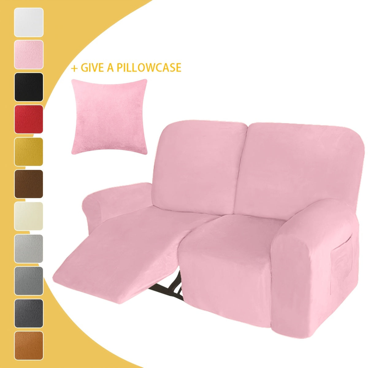 Housse de canapé épaisse extensible en velours à housses séparées, tissu de 200 à 250 g/m²