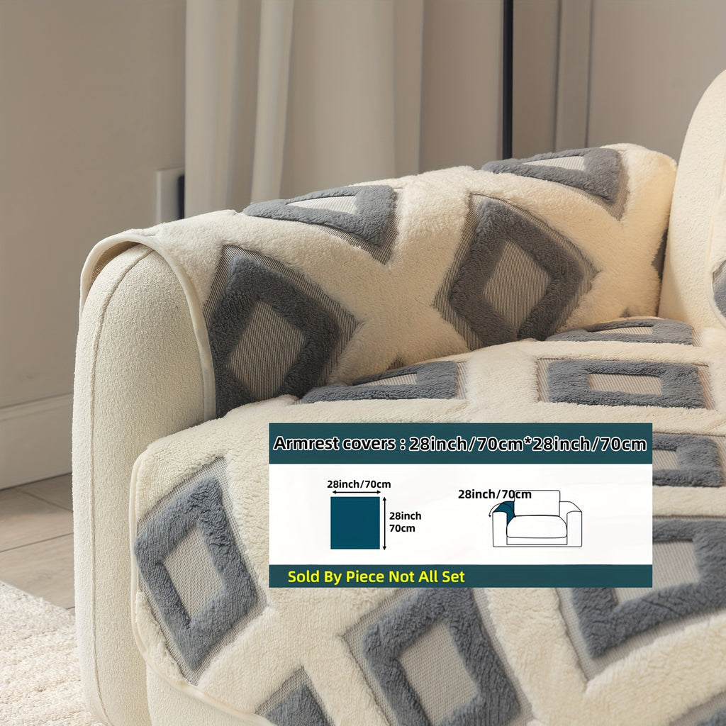 Housse de coussin en velours matelassée antidérapante à housses séparées, vue de dos