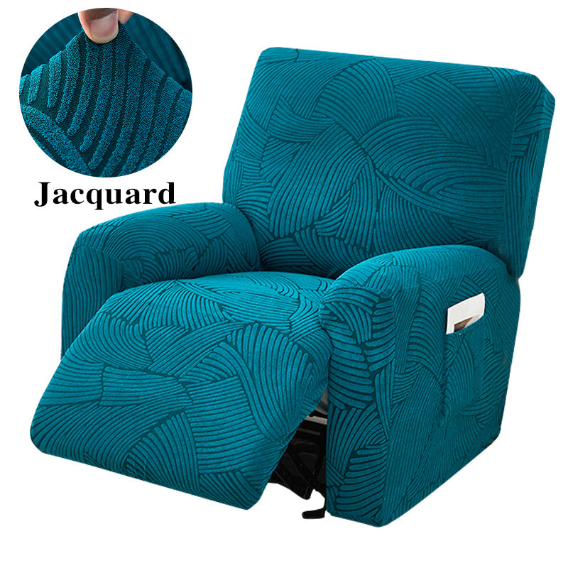 Housse de canapé extensible en jacquard avec poche de rangement, mise en situation