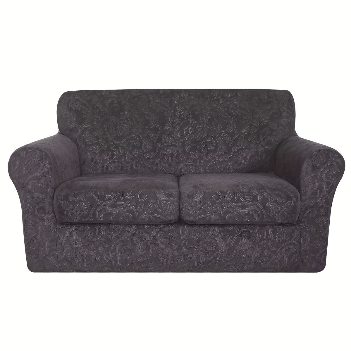 Housse de canapé extensible en polaire jacquard antidérapante à housses, détail de l'ourlet