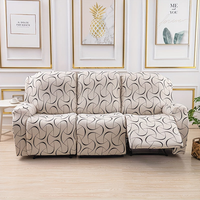 Housse de fauteuil extensible en fibre de lait avec poche de rangement, gros plan sur le tissu