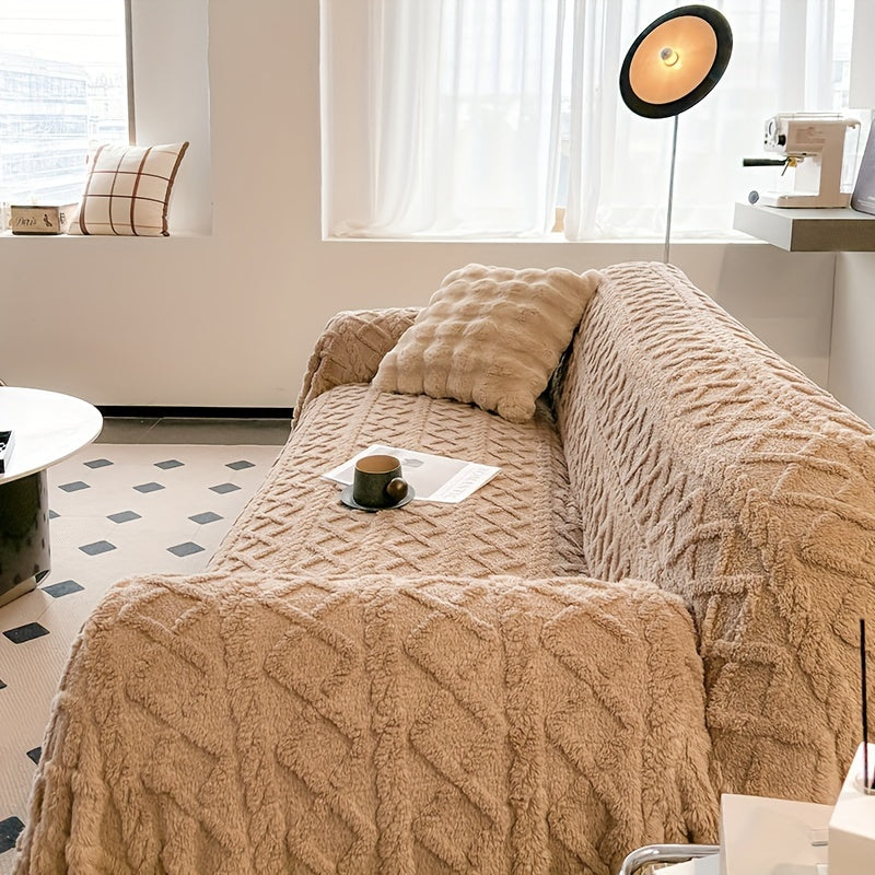 Housse de canapé épaisse en velours jacquard, vue d'ensemble