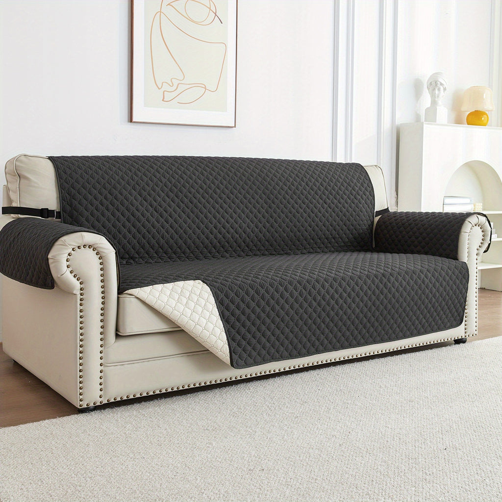 Housse de canapé légère en polyester antidérapante, gros plan sur le tissu