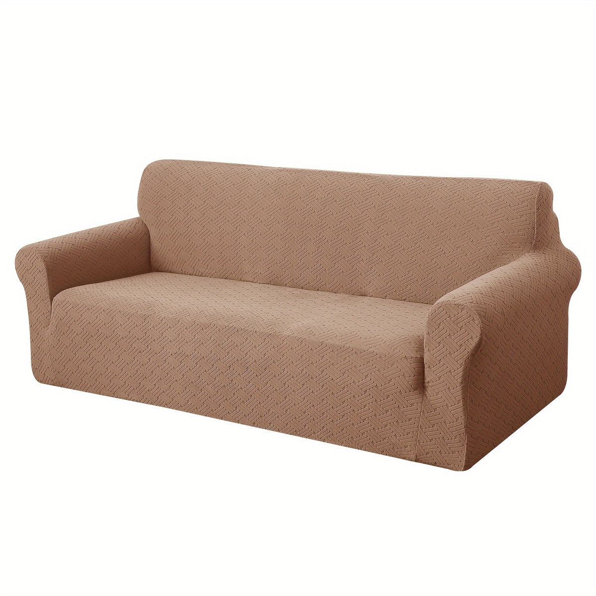 Housse de canapé épaisse extensible en polaire jacquard antidérapante, vue d'ensemble