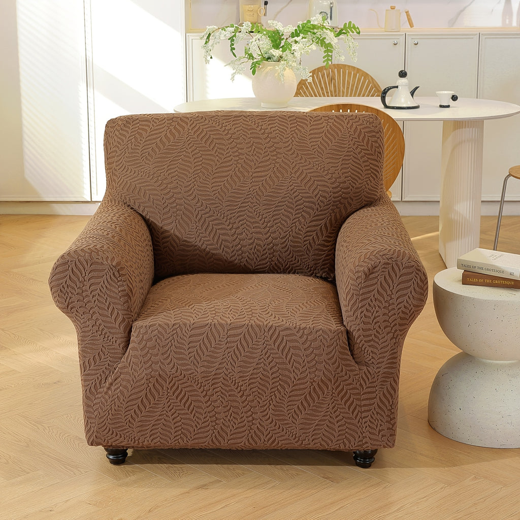 Housse de canapé extensible en polaire jacquard, vue de dos