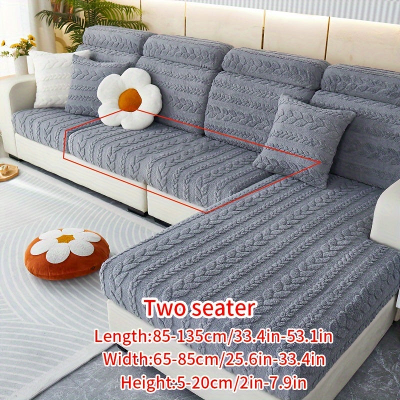Housse de canapé extensible en velours jacquard antidérapante à housses, détail de la finition