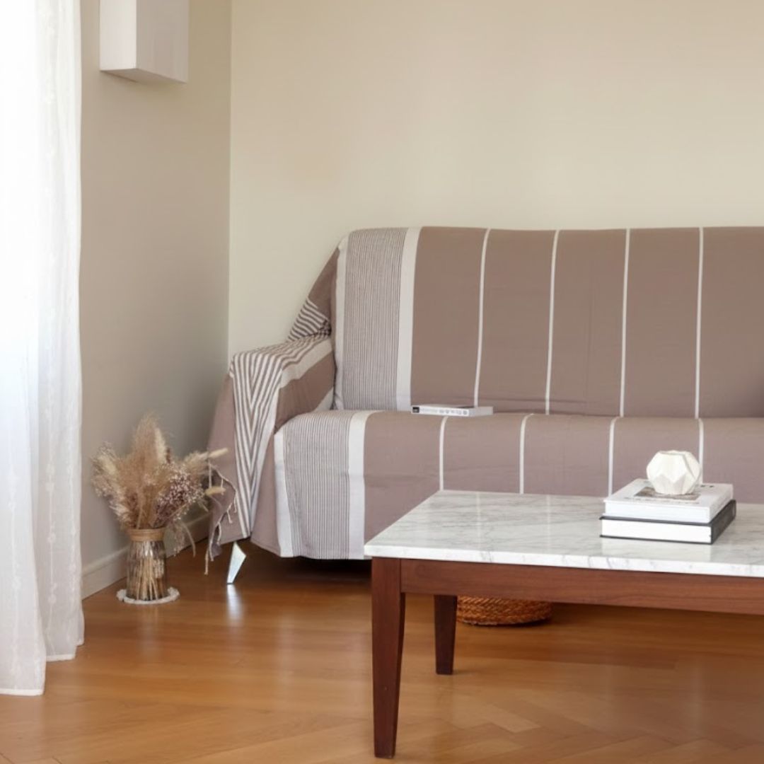 Housse de canapé en coton, mise en situation
