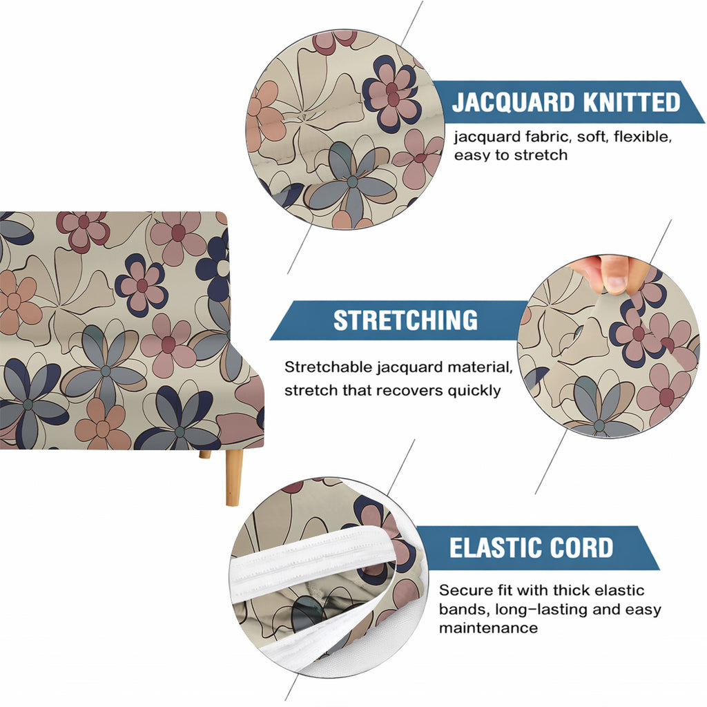 Housse de canapé extensible en fibre de lait imprimée à motif fleuri, gros plan sur le tissu