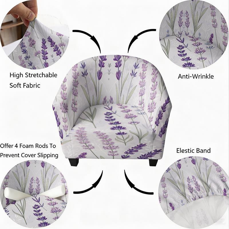 Housse de canapé légère extensible en fibre de lait matelassée à motif fleuri — détail de la matière : fibre de lait