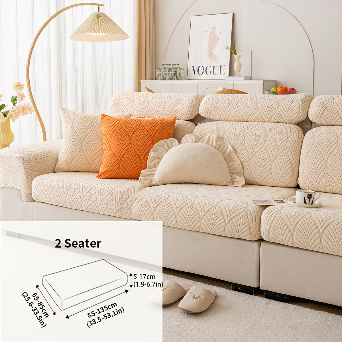 Housse de canapé extensible en polaire à housses séparées, visuel produit