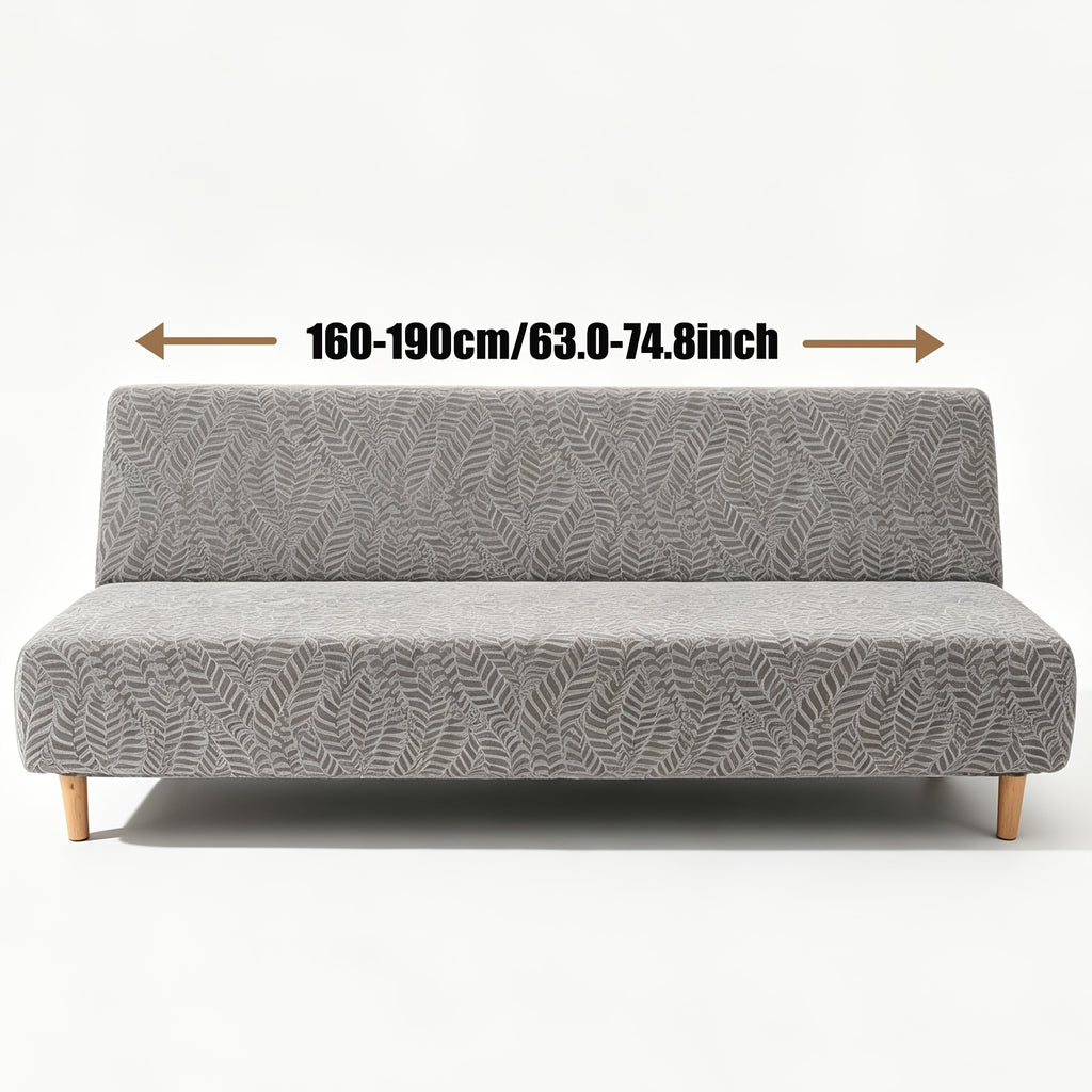 Housse de canapé extensible en polaire jacquard à rayures sans accoudoirs, tissu de 180 à 200 g/m²