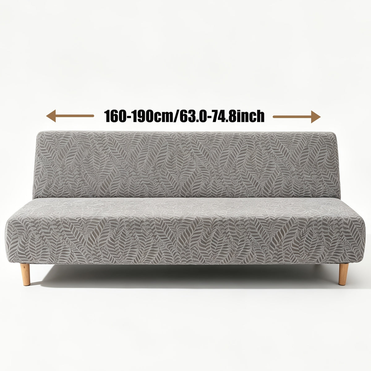 Housse de canapé extensible en polaire jacquard à rayures sans accoudoirs, tissu de 180 à 200 g/m²
