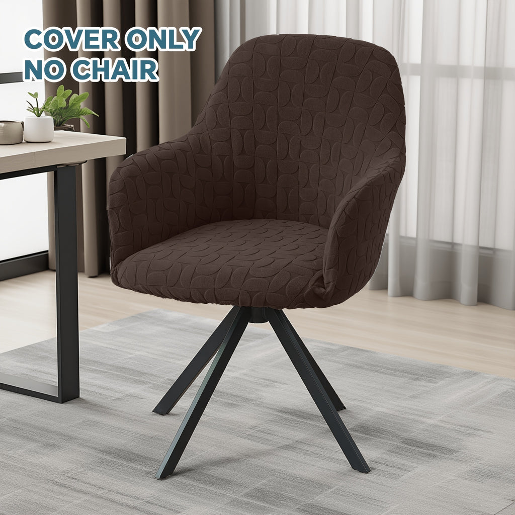 Housse de chaise extensible en polaire jacquard, détail de la finition