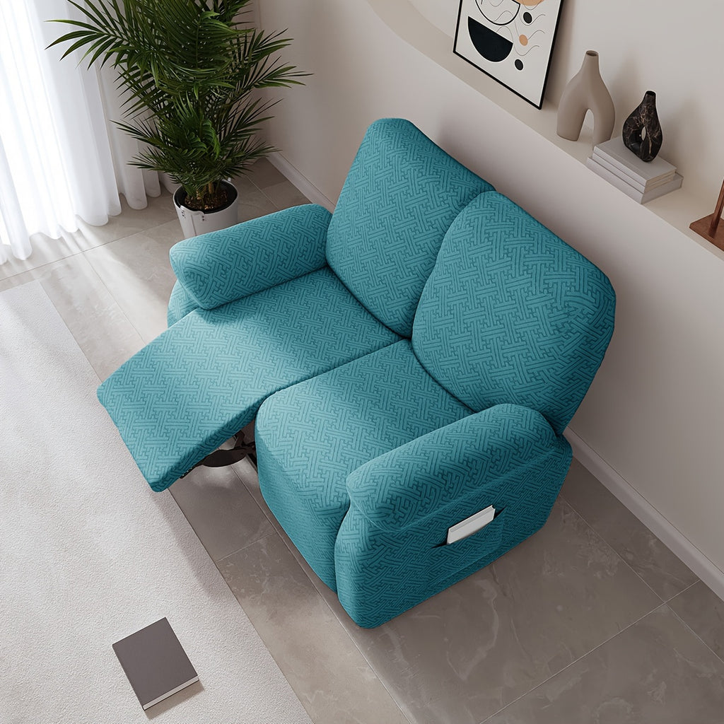 Housse de canapé extensible en polaire jacquard, mise en situation