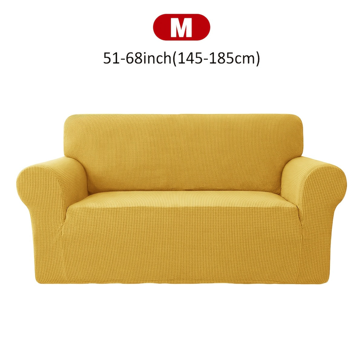 Housse de canapé extensible en velours côtelé jacquard à maille gaufrée, mise en situation