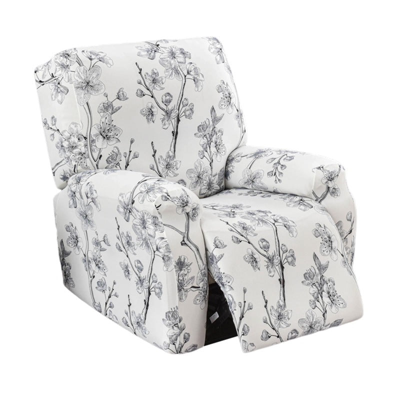 Housse de fauteuil extensible en fibre de lait matelassée à motif fleuri — détail de la matière : fibre de lait