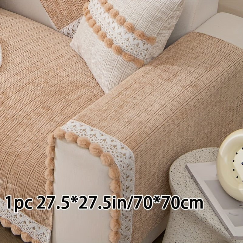Housse de canapé en chenille en fils teints anti-griffes, vue d'ensemble