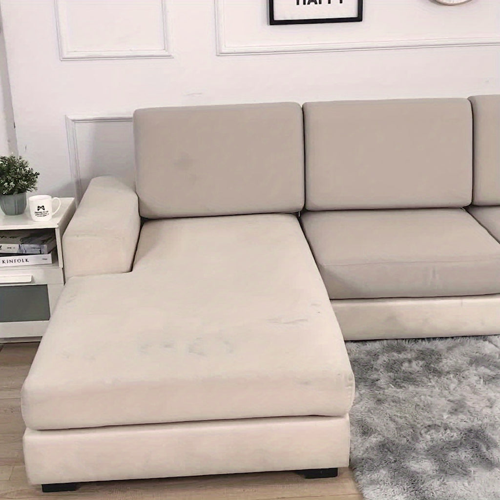 Housse de canapé extensible en polaire jacquard à motif feuillage à housses, autre coloris