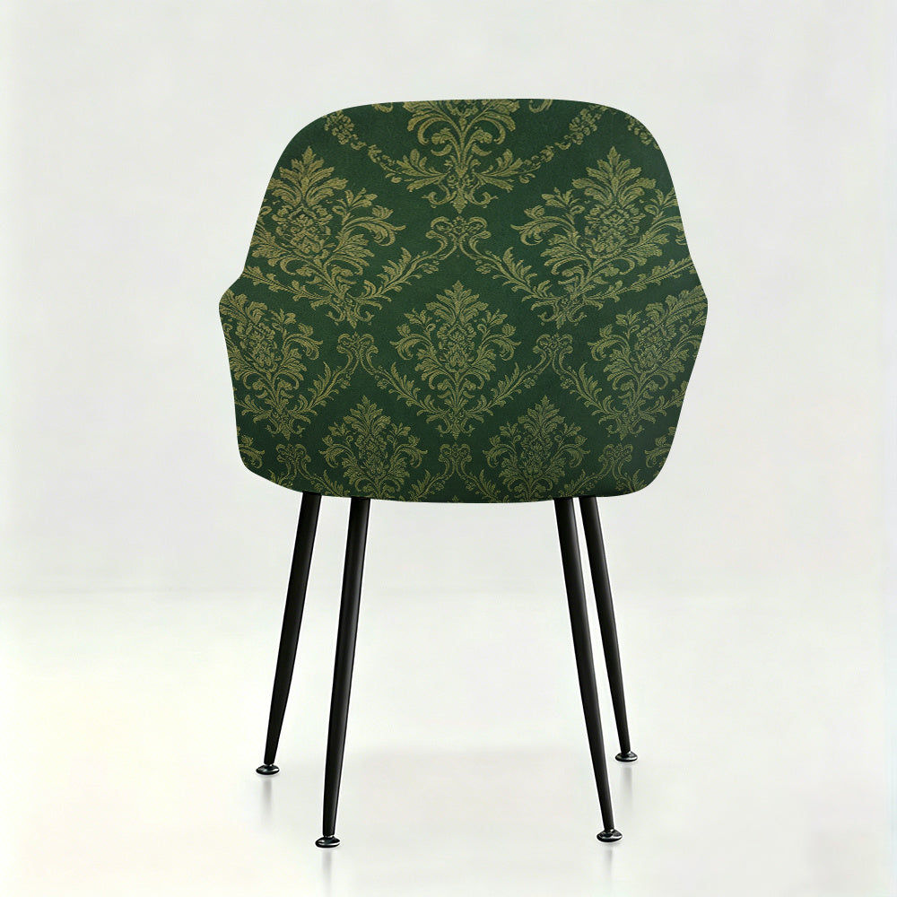 Housse de fauteuil extensible en fibre de lait imprimée au rendu glamour, vue d'ensemble