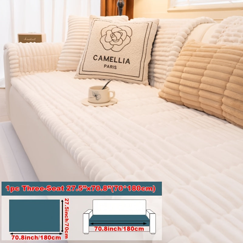 Housse de canapé en polyester antidérapante au rendu glamour, tissu de 400 à 450 g/m²