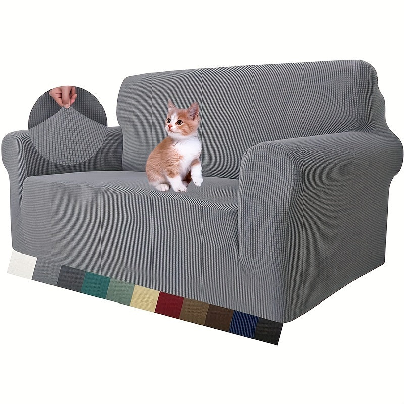 Housse de canapé épaisse extensible en polaire jacquard, visuel produit