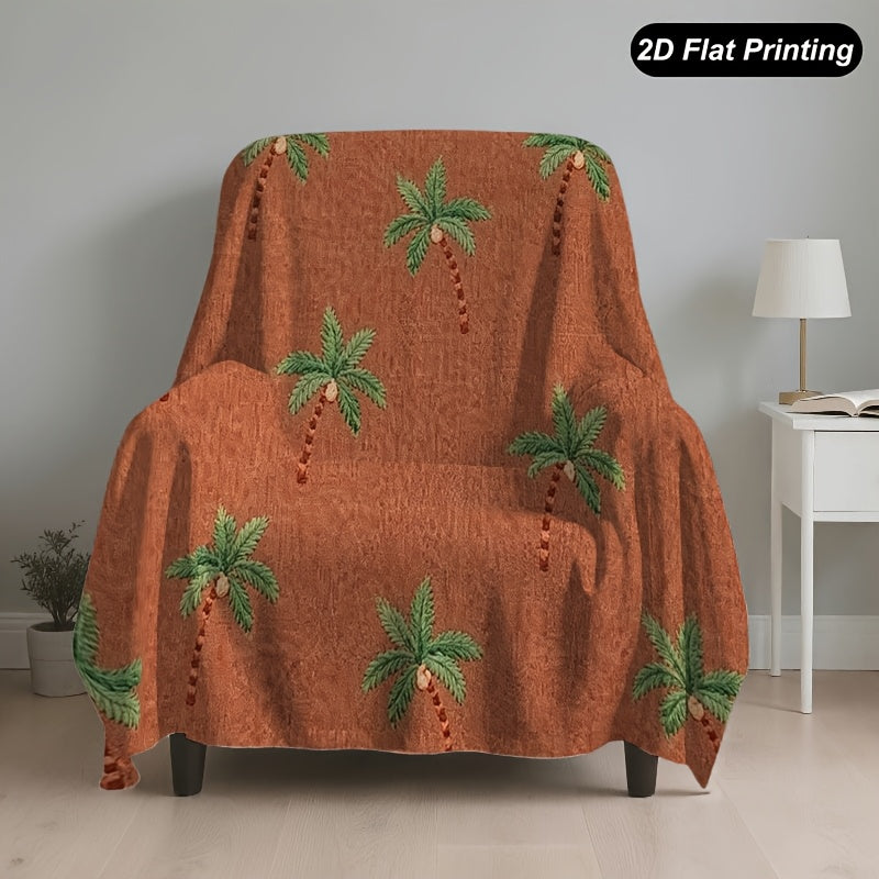 Housse de canapé en peluche à motif tropical, vue d'ensemble