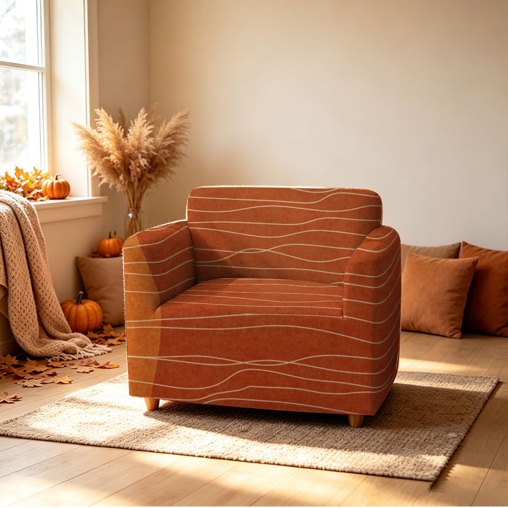 Housse de canapé extensible en fibre de lait imprimée à motif géométrique