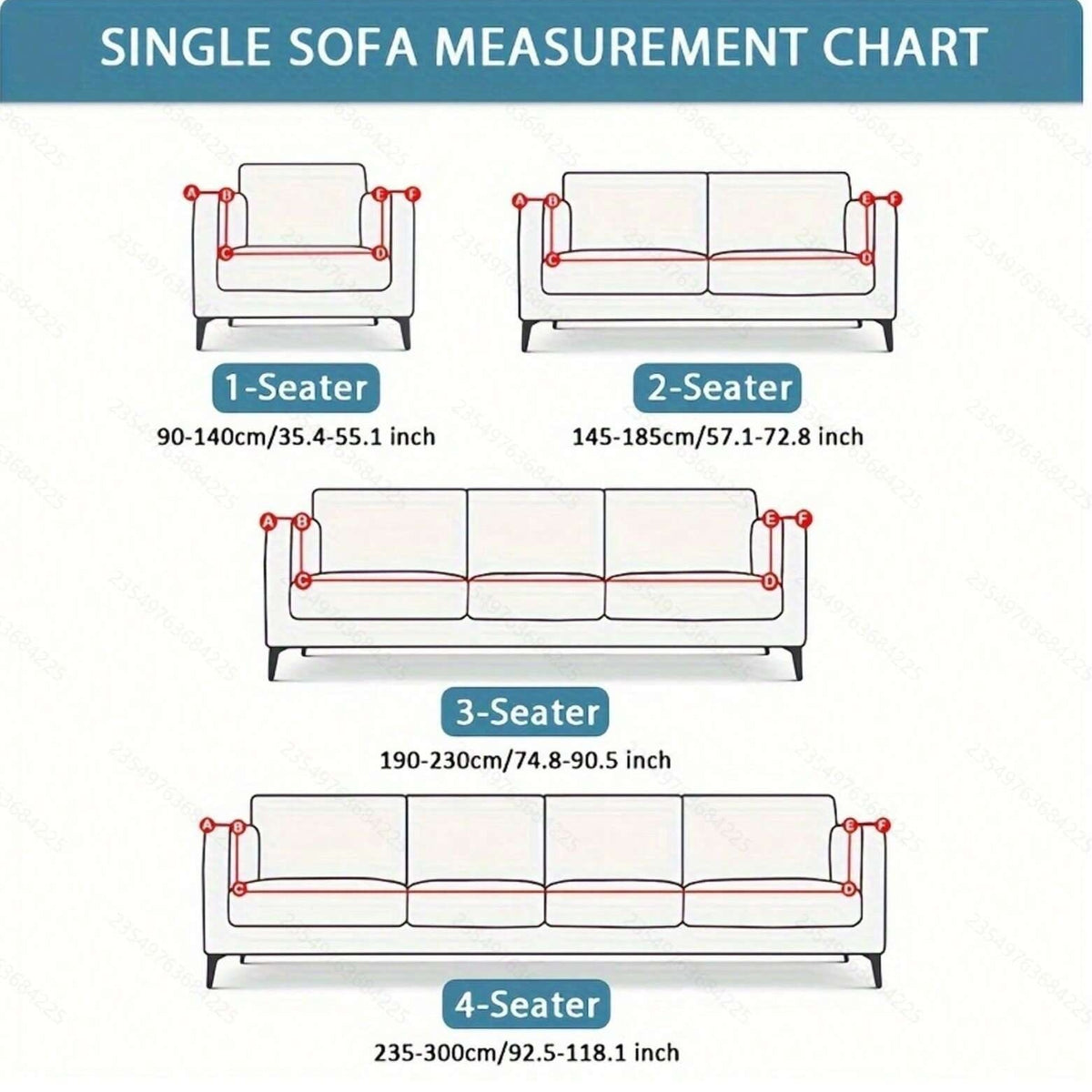 Housse de canapé légère extensible en polyester, vue de dos