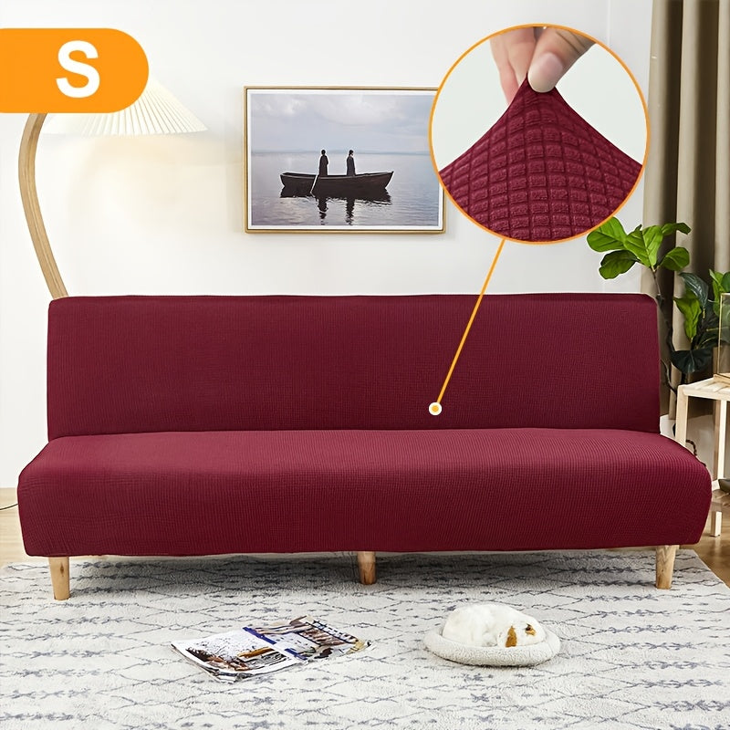 Housse de canapé extensible en polaire jacquard à maille gaufrée, détail de la finition