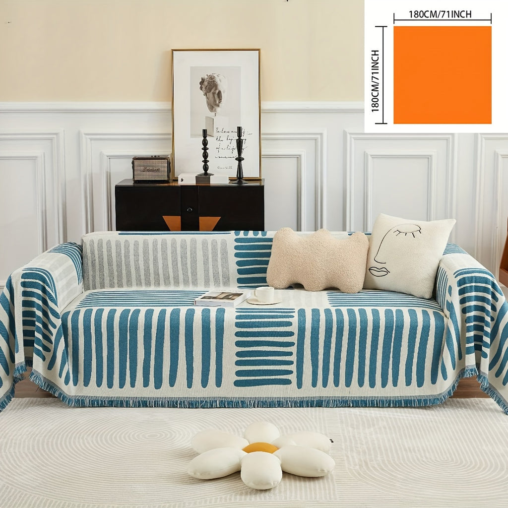 Housse de canapé en chenille à motif géométrique, compatible fauteuil, canapé deux places, canapé trois places
