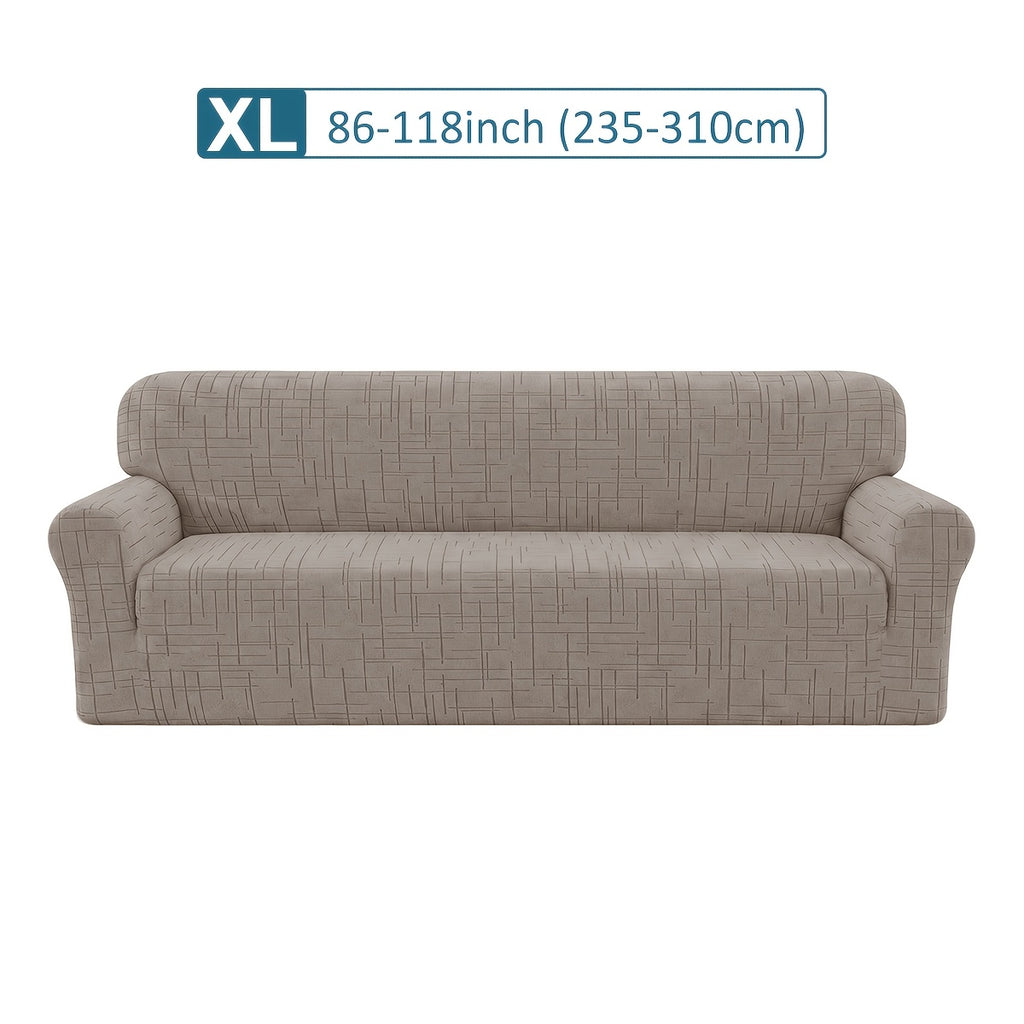 Housse de canapé extensible en polaire jacquard, vue de dos