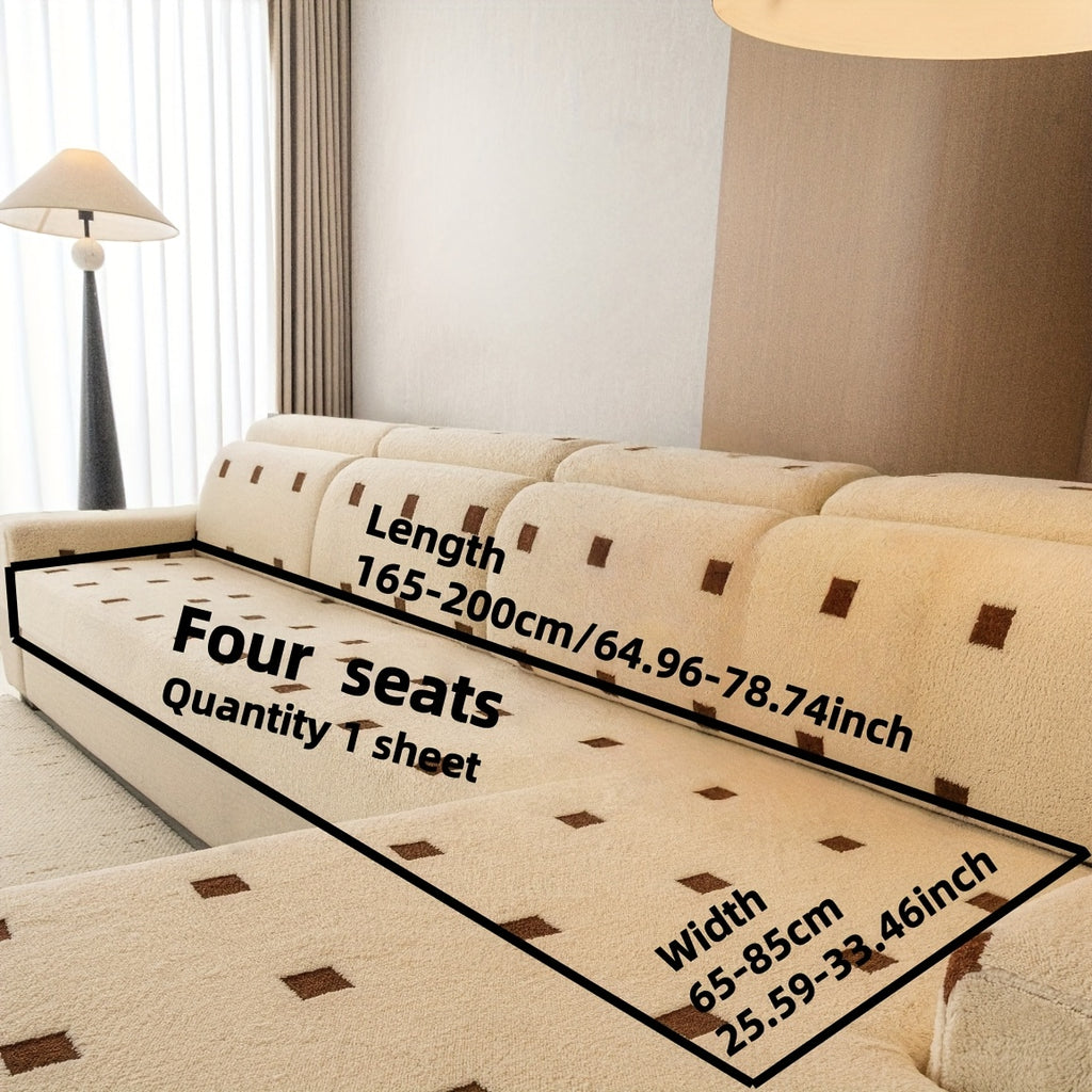 Housse de canapé extensible en velours à housses séparées au rendu glamour, mise en situation