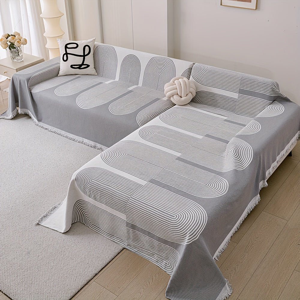 Housse de canapé en chenille à volants, tissu de 350 à 400 g/m²