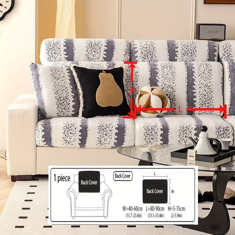 Housse de canapé extensible en velours antidérapante d'esprit vintage, visuel produit