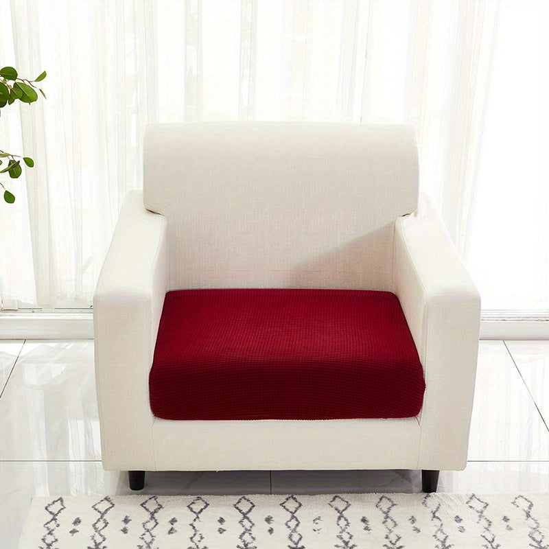 Housse de coussin extensible en polaire matelassée, gros plan sur le tissu