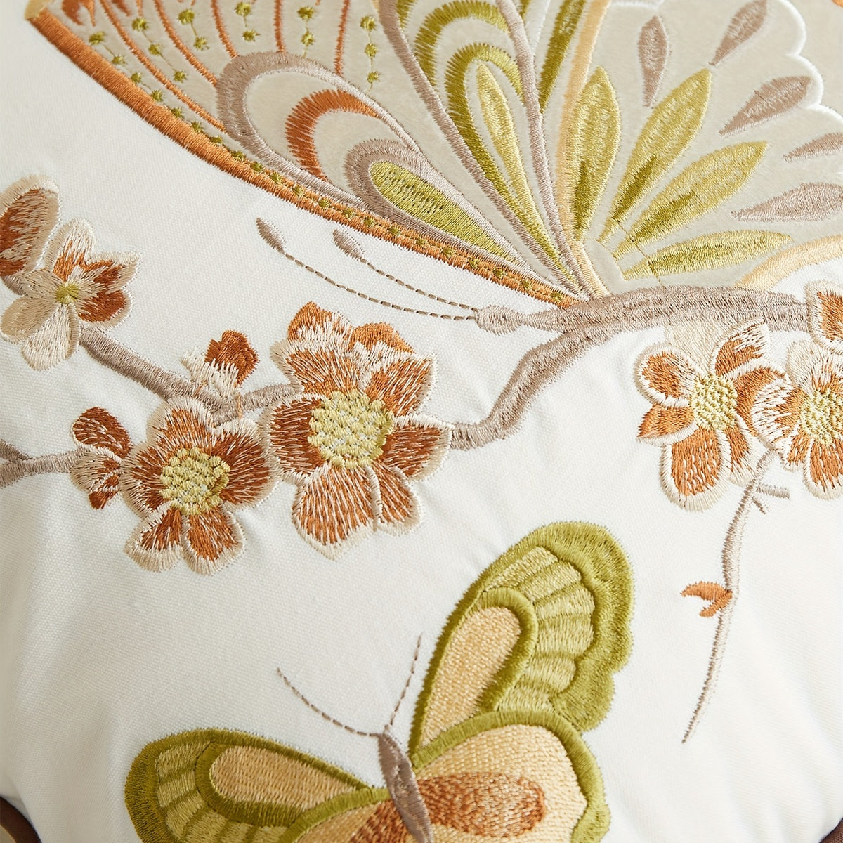 Housse de coussin d'esprit campagne, détail de la finition