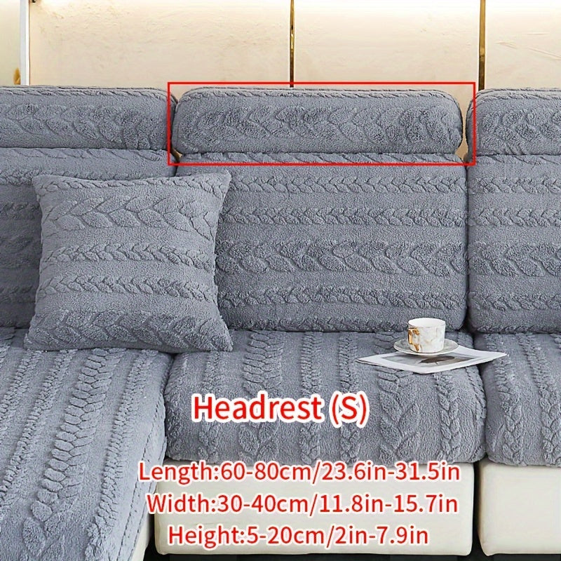 Housse de canapé extensible en velours jacquard antidérapante à housses, détail de l'ourlet