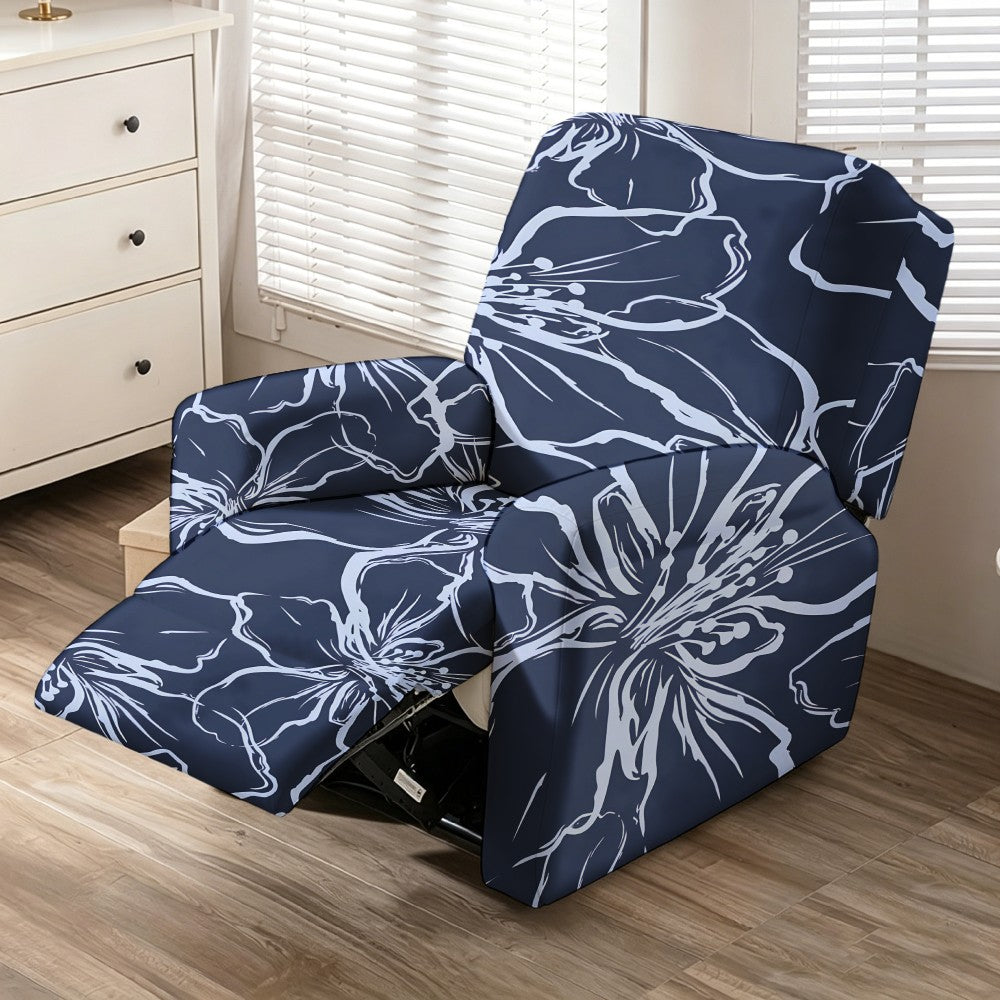 Housse de fauteuil extensible en fibre de lait matelassée à motif fleuri, gros plan sur le tissu