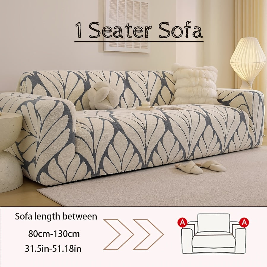 Housse de canapé extensible en velours d'esprit bohème, gros plan sur le tissu