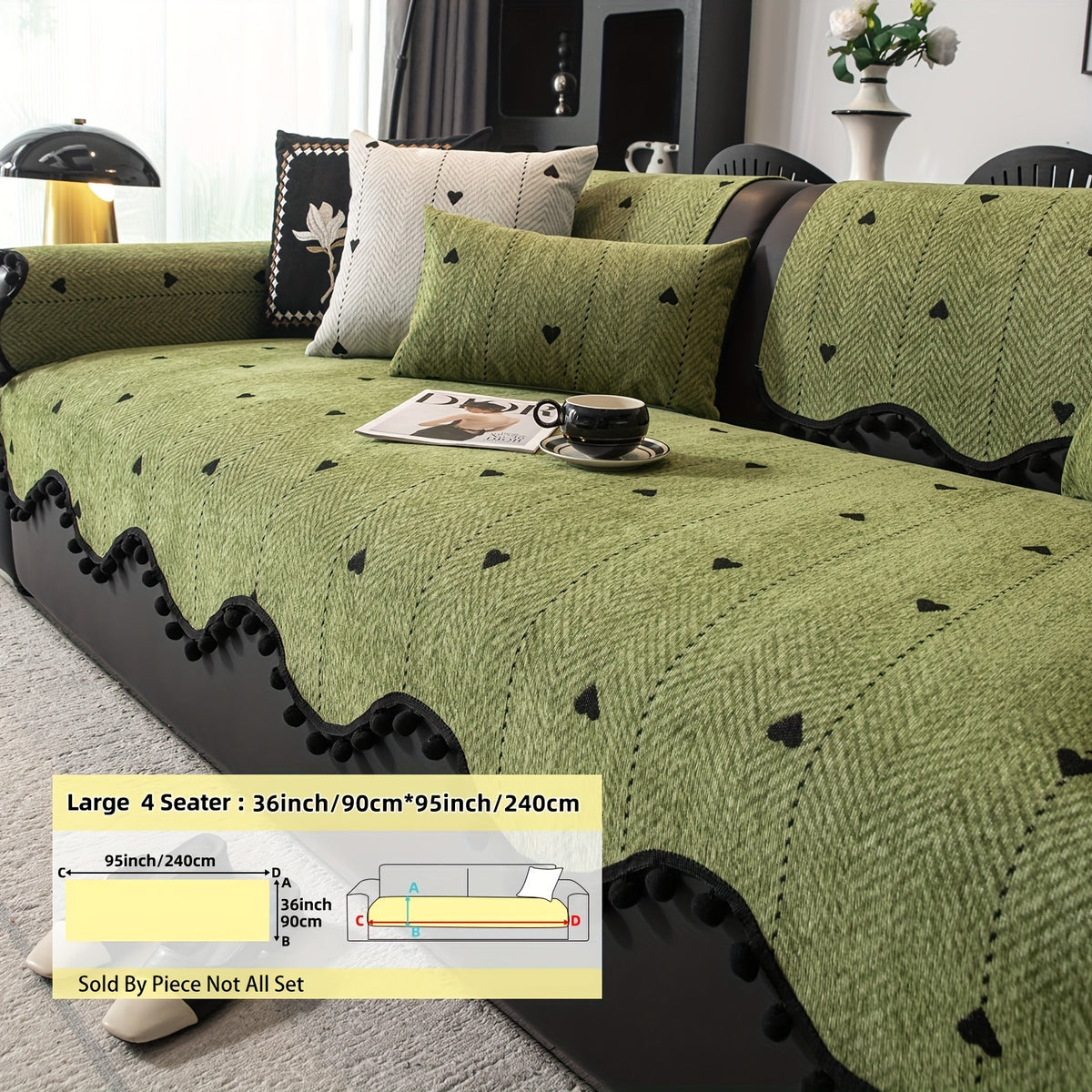 Housse de coussin en chenille jacquard antidérapante, autre coloris
